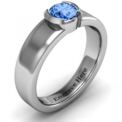 Spectacular Sophie  Bezel Set Round Stone Ring  - Name My Jewelry ™
