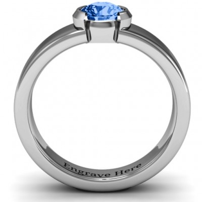 Spectacular Sophie  Bezel Set Round Stone Ring  - Name My Jewelry ™