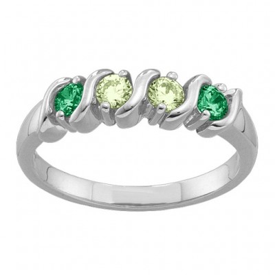 2-6 Gemstones S-Curve Ring  - Name My Jewelry ™