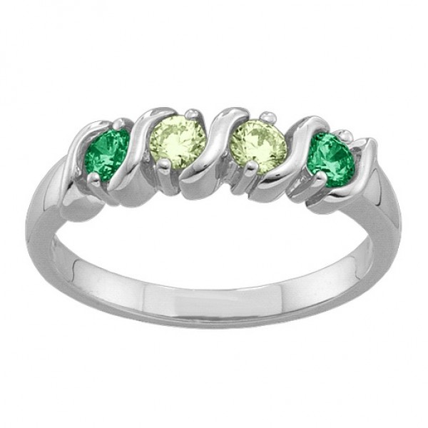 2-6 Gemstones S-Curve Ring  - Name My Jewelry ™