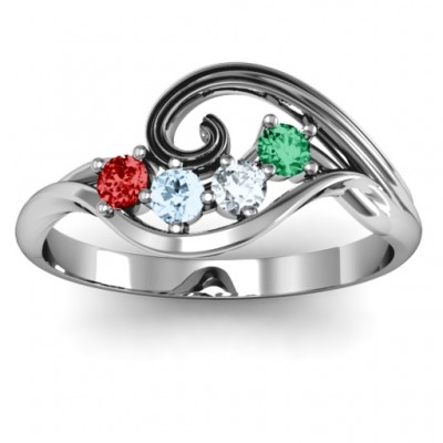 3 - 8 Stone Swirl Ring  - Name My Jewelry ™