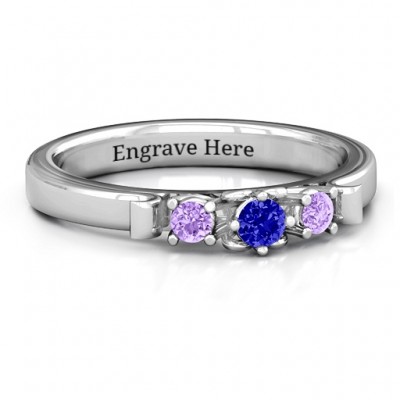 3-Stone Ring with Heart Gallery  - Name My Jewelry ™