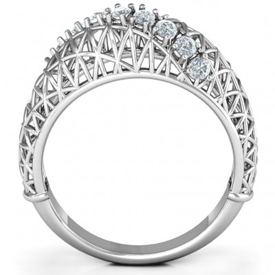 9 Stone Geometric Mesh Ring  - Name My Jewelry ™