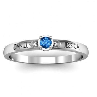 Heart Surrounded Solitaire Ring - Name My Jewelry ™