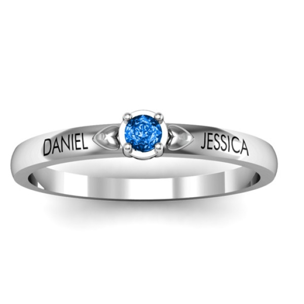 Heart Surrounded Solitaire Ring - Name My Jewelry ™