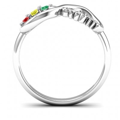 Mom's Infinite Love Ring with 2-10 Stones and 3 Cubic Zirconias Stones  - Name My Jewelry ™