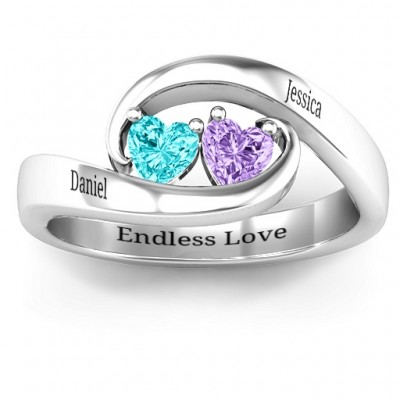 Pair of Hearts Ring - Name My Jewelry ™