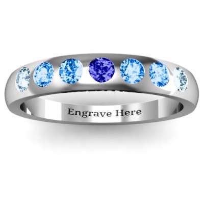 Gypsy Set Gemstone Belt Ring  - Name My Jewelry ™