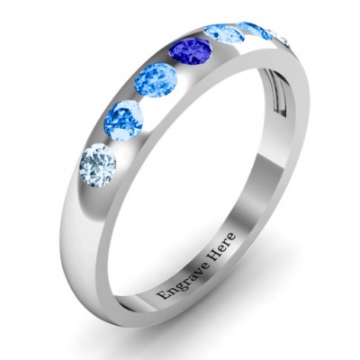 Gypsy Set Gemstone Belt Ring  - Name My Jewelry ™