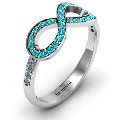 Accented Infinity Ring with Shoulder Stones  - Name My Jewelry ™