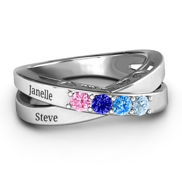 Across My Heart 4-Stone Ring  - Name My Jewelry ™