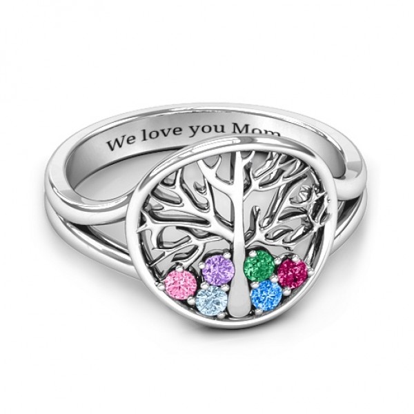 Always Around Love 6 Stone Family Tree Ring  - Name My Jewelry ™
