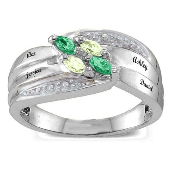 Angled 2-6 Marquise Ring - Name My Jewelry ™