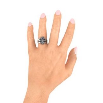 Arachna Centre Marquise and Princess Ring with Accents - Name My Jewelry ™