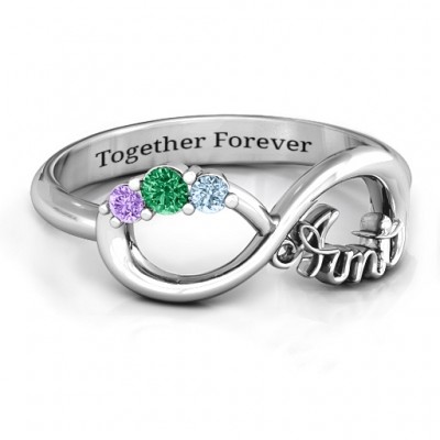 Aunt's Infinite Love Ring with Stones  - Name My Jewelry ™
