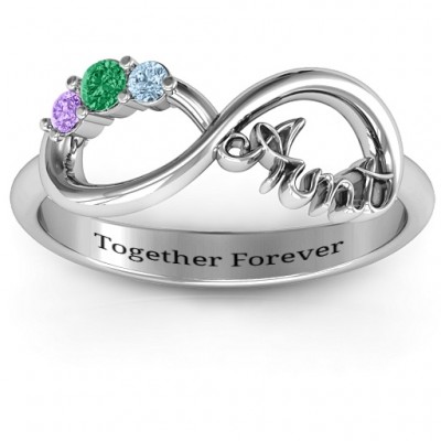 Aunt's Infinite Love Ring with Stones  - Name My Jewelry ™