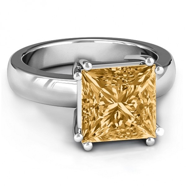 Basket Set Princess Cut Solitaire Ring - Name My Jewelry ™
