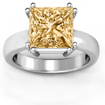 Basket Set Princess Cut Solitaire Ring - Name My Jewelry ™