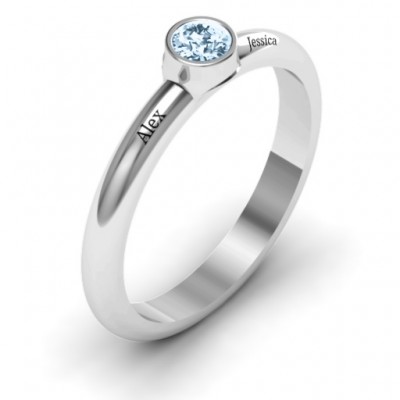 Bezel Set Solitaire Ring - Name My Jewelry ™