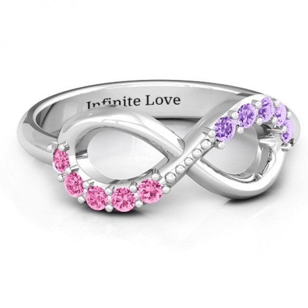 Birthstone Infinity Accent Ring  - Name My Jewelry ™