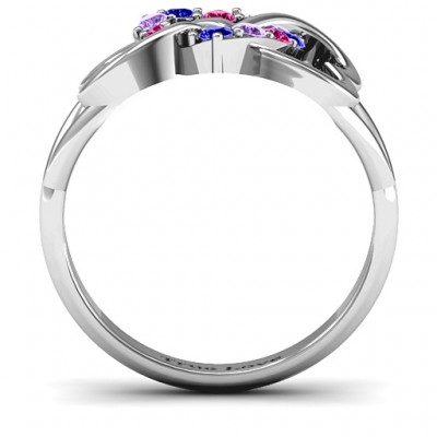 Birthstone Triple Heart Infinity Ring  - Name My Jewelry ™