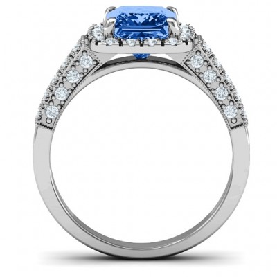Brilliant Princess Ring with Profile Accents - Name My Jewelry ™