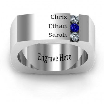 Cache Square-shaped Gemstone Men's Ring  - Name My Jewelry ™