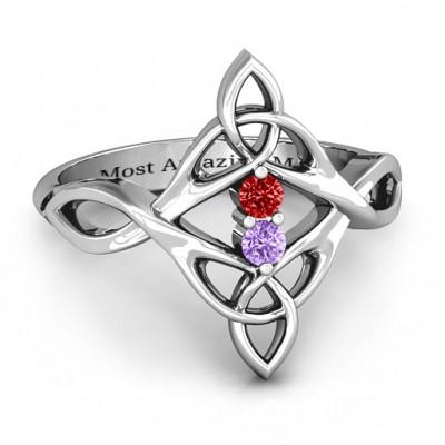 Celtic Sparkle Ring with Interwoven Infinity Band - Name My Jewelry ™