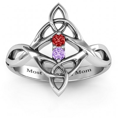 Celtic Sparkle Ring with Interwoven Infinity Band - Name My Jewelry ™