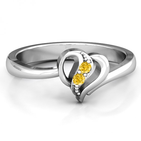 Centre Weave Fashion Heart Ring - Name My Jewelry ™