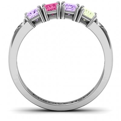 Classic 2-7 Princess Cut Ring with Accents - Name My Jewelry ™