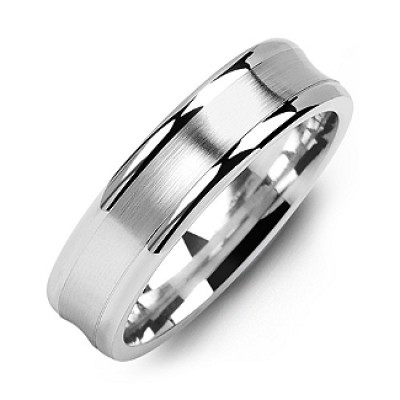 Classic Contoured Men's Ring with Brushed Centre - Name My Jewelry ™