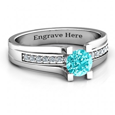 Column Set Solitaire Ring - Name My Jewelry ™