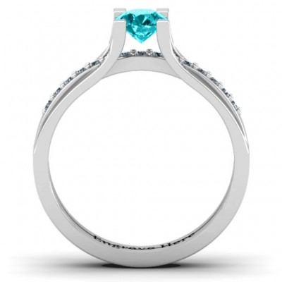 Column Set Solitaire Ring - Name My Jewelry ™