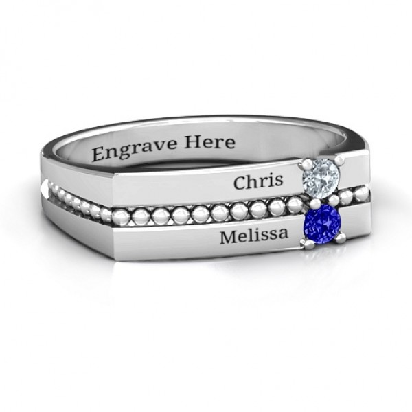 Crevice Beaded Women's Ring - Name My Jewelry ™