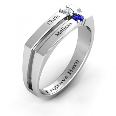 Crevice Grooved Women's Ring - Name My Jewelry ™