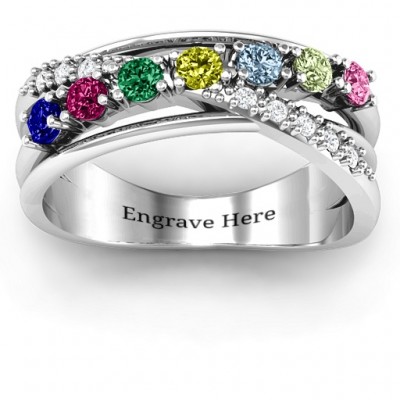 Crossover Accent Multi Band Ring - Name My Jewelry ™