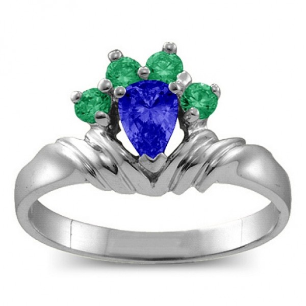 Crown Pear 2-8 Stones Ring  - Name My Jewelry ™