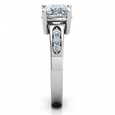 Cushion Cut Solitaire with Accents Ring - Name My Jewelry ™