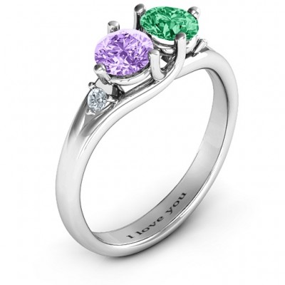 Darling Duo Double Gemstone Ring  - Name My Jewelry ™