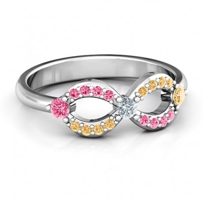 Dazzling Infinity Ring with Accents - Name My Jewelry ™