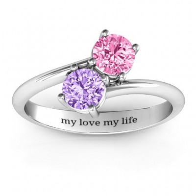 Destined For Love Double Gemstone Ring  - Name My Jewelry ™