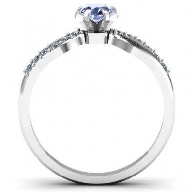 Dimpled Solitaire with Accents Ring - Name My Jewelry ™