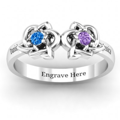 Double Celtic Gemstone Ring  - Name My Jewelry ™