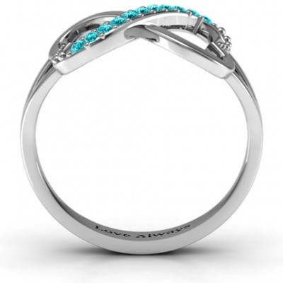 Double Heart Infinity Ring with Accents - Name My Jewelry ™