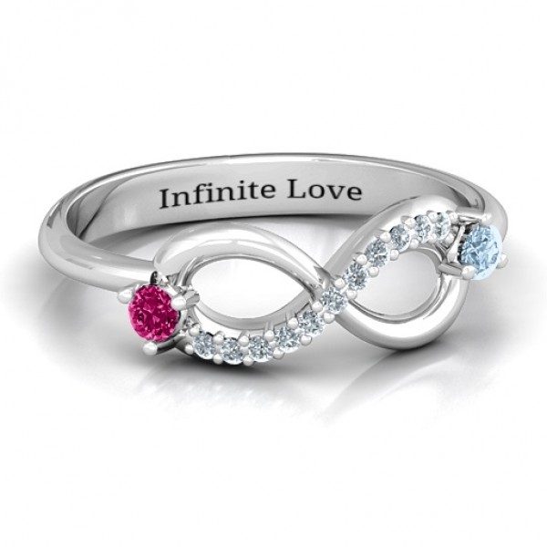 Double Stone Infinity Accent Ring  - Name My Jewelry ™