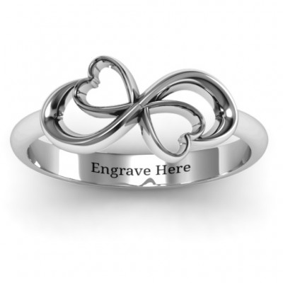 Duo of Hearts Infinity Ring - Name My Jewelry ™