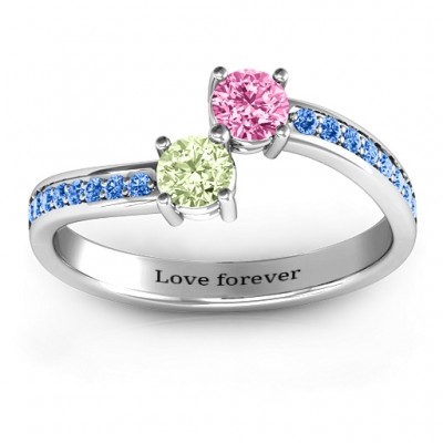 Elegant Accent Two Stone Ring  - Name My Jewelry ™
