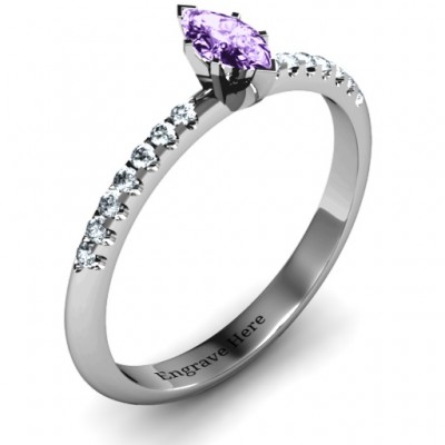 Elegant Marquise with Accent Band Ring - Name My Jewelry ™