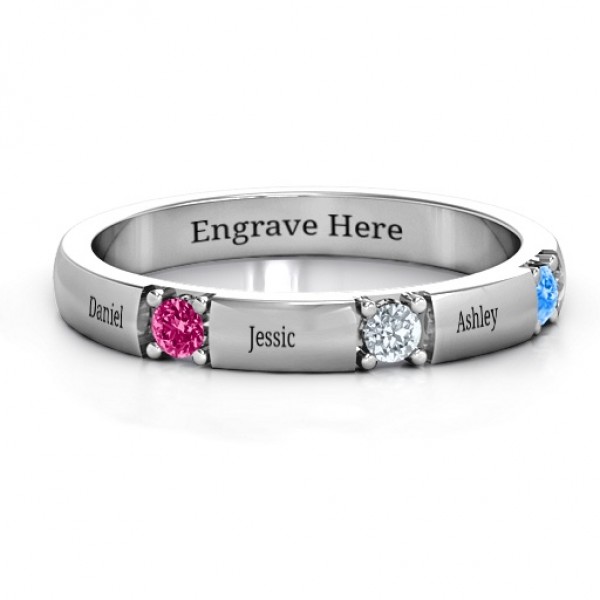 Elegant Three Gemstone Ring  - Name My Jewelry ™